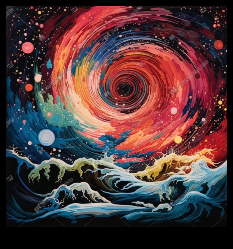 دوامة نابضة بالحياة: تتصاعد في عالم من الإبداعات المتعرجة الملونة